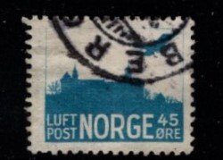 Norway - #C1  Airplane over Castle - Used