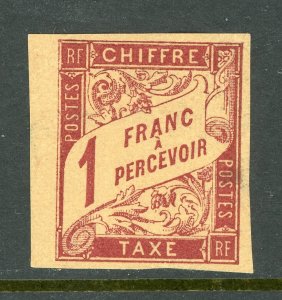 French Colony 1894 General Issues 1Fr Red Due Scott #J22 Mint D867