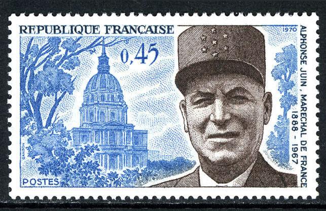 France 1266,MNH.Alphonce Juin,WW II military leader.Church of the Invalids,1970