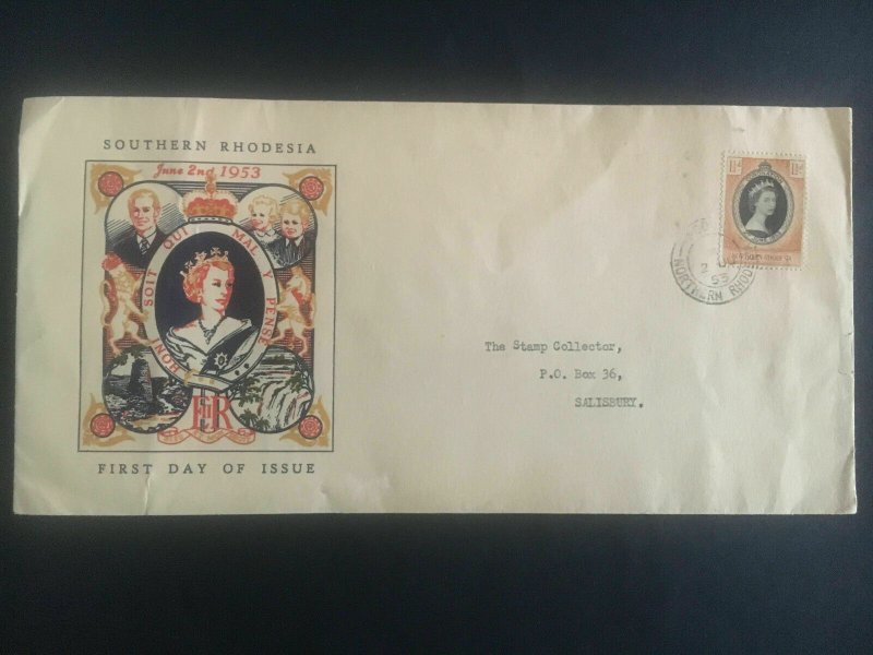 1953 Northern Rhodesia Queen Elizabeth II Coronation First Day cover FDC QE2