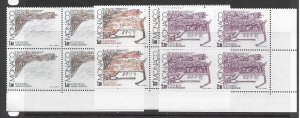 Monaco 1331-3 MNH cpl. set in block of 4, vf.  2022 CV $14.00