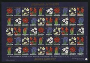 Denmark. 1984  Christmas Sheet Mnh. Imperforated. Christmas Flowers.