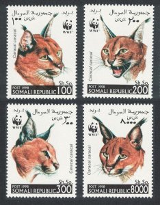 Somalia WWF Caracal 4v 1998 MNH