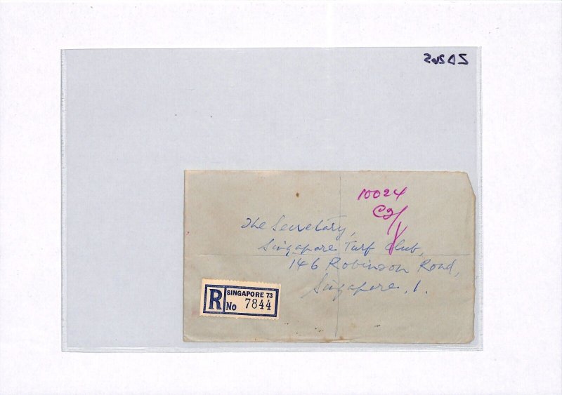 MALAYA SINGAPORE QEII Cover Registered *Orchard Rd Arcade* 1960 {samwells}ZD265 