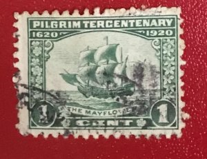 1920 US Sc 548 used 1 cent Mayflower CV$2.00 Lot 1677