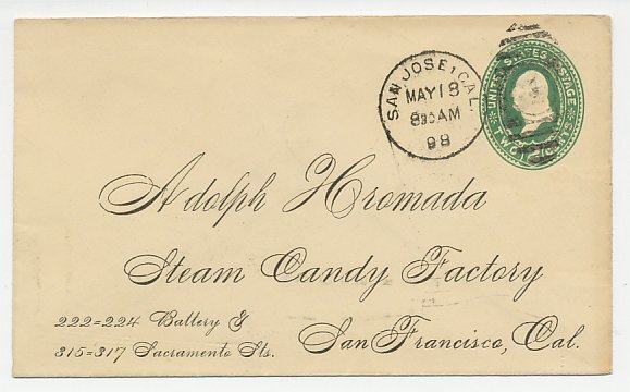 Postal stationery USA 1898 Candy - Steam Factory