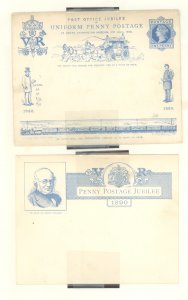 Great Britain  1890 Queen Victoria Issue, HRs on back, Uniform penny postage illustrated envelope with insert