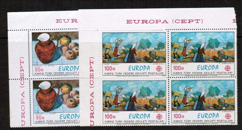 TURKISH CYPRUS 1975 BLOCK OF 4 - UNMOUNTED MINT  EUROPA