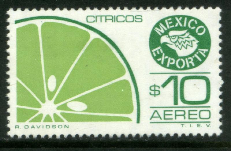 MEXICO Exporta C602 $10P Citrus fruit Wmkd Fosfo Paper 2 MNH