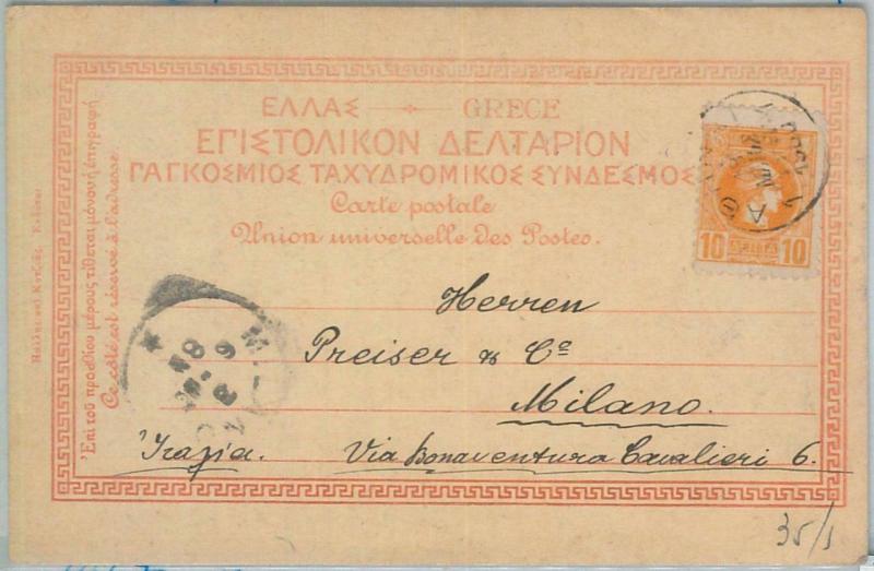 77547 - GREECE  - Postal History -  POSTCARD from ATHENS   to  ITALY  1900