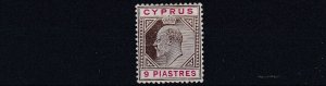 CYPRUS  1902 - 04   S G  56  9PI    BROWN & CARMINE     MH   