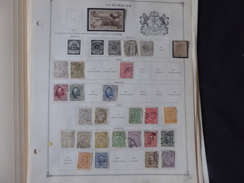 Luxemburg 1874-1966 Stamp Collection on Scott International Stamp Album pages