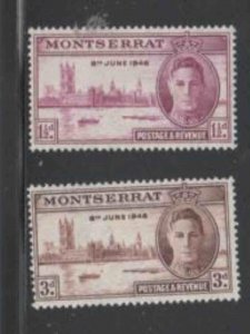 MONTSERRAT #104-105 1946 PEACE ISSUE MINT VF NH O.G aa