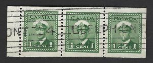 Canada - Scott 249c - KGVI booklet pane - used
