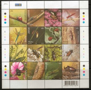 MALTA SG1412a 2005 INSECTS SHEETLET MNH