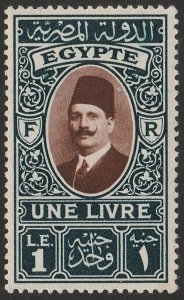 EGYPT 1927 King £1, whole design photo- gravure. MNH **.