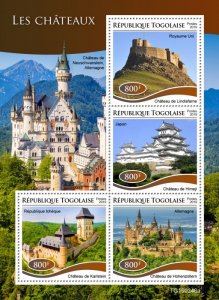 TOGO - 2019 - Castles - Perf 4v Sheet - Mint Never Hinged