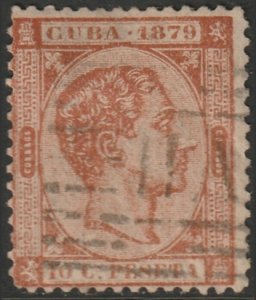 Cuba 1879 Sc 83 used fake cancel tiny thin