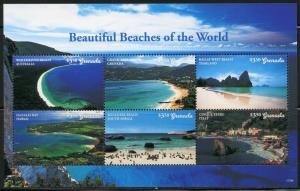 GRENADA 2017 BEAUTIFUL BEACHES OF THE WORLD SHEET  MINT NH 