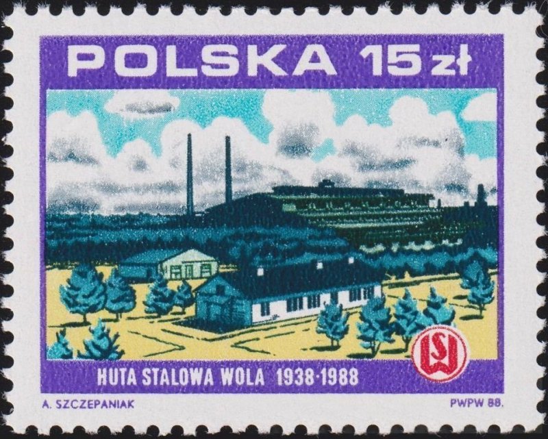 Poland 1988 MNH Stamps Scott 2867 Independence 1918 Industry Ironworks