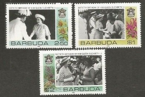 1986 Barbuda 868-870 60 years of the coronation of Elizabeth II 6,50 €