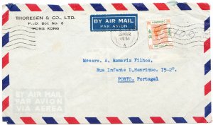 HONG KONG cover postmarked 28 March 1951 - air mail to Portugal