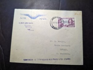 1935 British S Rhodesia Airmail First Flight Cover FFC Salisbury to Umtali