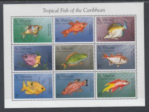 St Vincent 2333 Fish Souvenir Sheet MNH VF