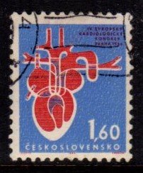 Czechoslovakia -  #1252 Human Heart - Used