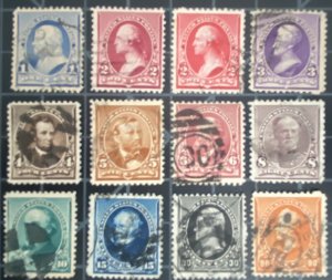 US Stamps- SC# 219 - 229 - 1890 Regular Issue  - Used - SCV = 267.70