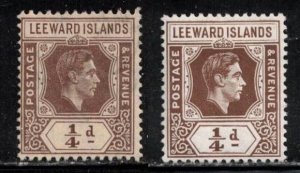 LEEWARD ISLANDS Scott # 103, 103a MH & MNG- KGVI