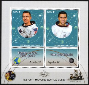 Congo 2019 Space Mission Apollo 17 S/S MNH