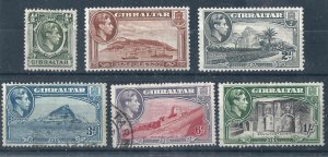 Gibraltar 6 Different MH/Used F/VF 1939-42 SCV $5.95