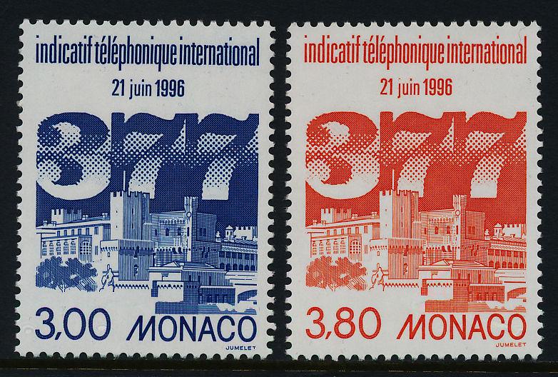 Monaco 2001-2 MNH Telephone Area Codes, Architecture