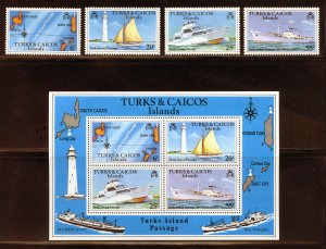 Turks and Caicos 338-41a MLH, Turks Island Passage (No Wmk.) Set. from 1978.