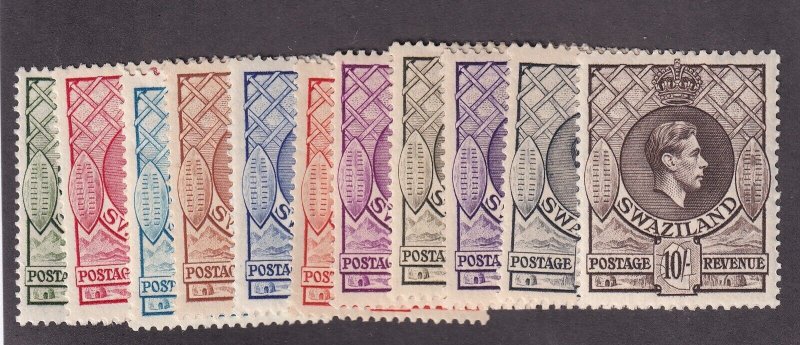 Swaziland Scott #'s 27 - 37 VF set OG previously hinged cv $ 54 ! see pic !