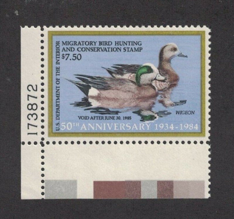RW51 - Federal Duck Stamp. Plate Number Single. MNH. OG. Nice Center    #02 RW51