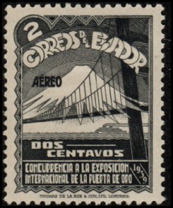 Ecuador C73 - Mint-H - 2c Golden Gate Bridge / Mountain Peak (1939) (cv $0.40)