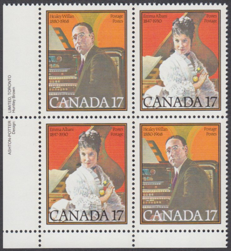 Canada - #861a Canadian Musicians Plate Block - MNH