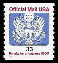 PCBstamps   US O157 33c Official Mail, coil, MNH, (6)