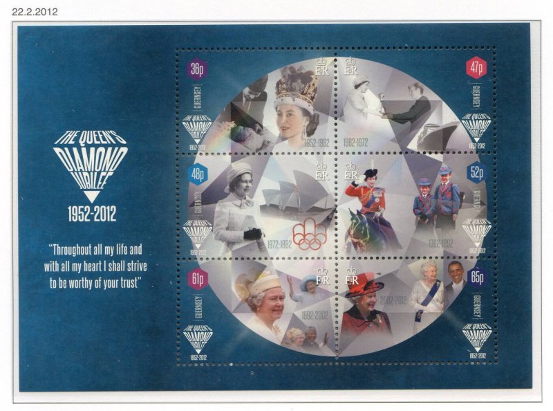 Guernsey 2012 Diamond Jubilee Mini Sheet SGMS1413 Unmounted Mint