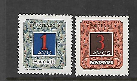 MACAU, J53-J54, MINT HINGED, NUMERAL ISSUE