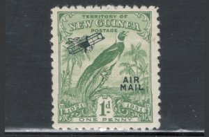New Guinea 1931 Air Mail Bird of Paradise Overprint 1p Scott # C15 MH