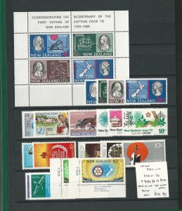 New Zealand Postage Stamp, #431//470 Mint NH, 1969-71, JFZ 