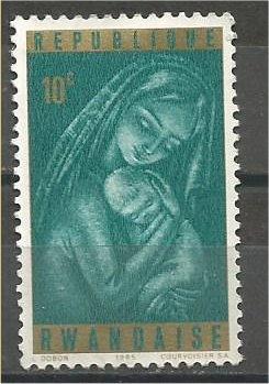 RWANDA, 1965, mint 10c, Madonna Scott 137 NoGum