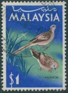 Malaysia 1965 SG24 $1 Zebra Doves FU