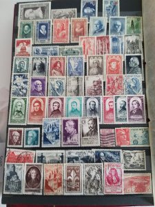 Lot France 1940-1957 ( 3 complete series MNH) used/unused