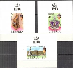 Liberia 1978 25th Anniv. of Regency of Queen Elizabeth II (2) 3 S/S Deluxe MNH