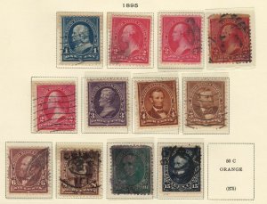 1895 Definitives Sc 264 thru 274 1c to 15c used set of 12