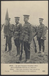 1914 Post Card Canadian Military ...The only Canadian Flag...  Unposted